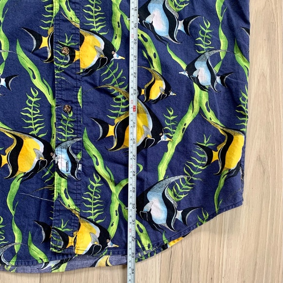 Vintage Angelfish Seaweed Print Button Down. XLT - Picture 8 of 9